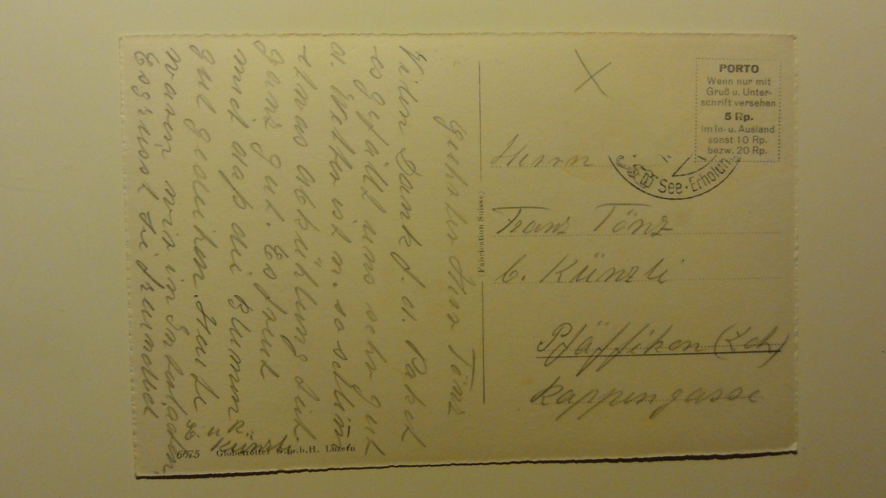 Cartoline postali: Antike Postkarte - Lungen – Usato da Abtwil SG venduto da mutts1 1