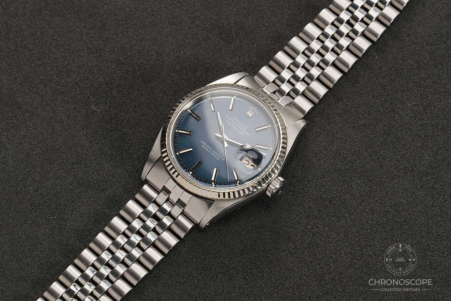 Rolex Orologi: Rolex Vintage Datejust Ref. 1601 from 1971 with blue pie-pan – Usato da Luzern venduto da ChronoScope6004 2