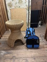 Katzen-Transporttasche & Rattan-Kratzbaum bzw. Katzenkorb