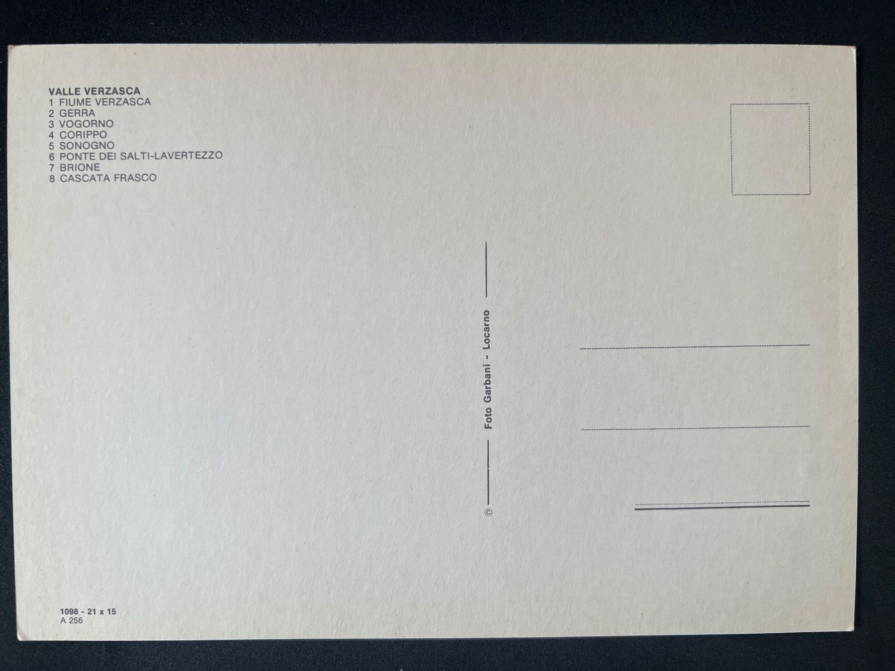 Cartoline postali: Ansichtskarte Format A5: Valle Verzasca – Usato da Widnau venduto da Brusi9 1