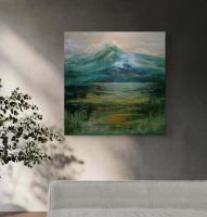 Originalgemälde auf Leinwand 80x80 cm, goldenen Unikat!!!