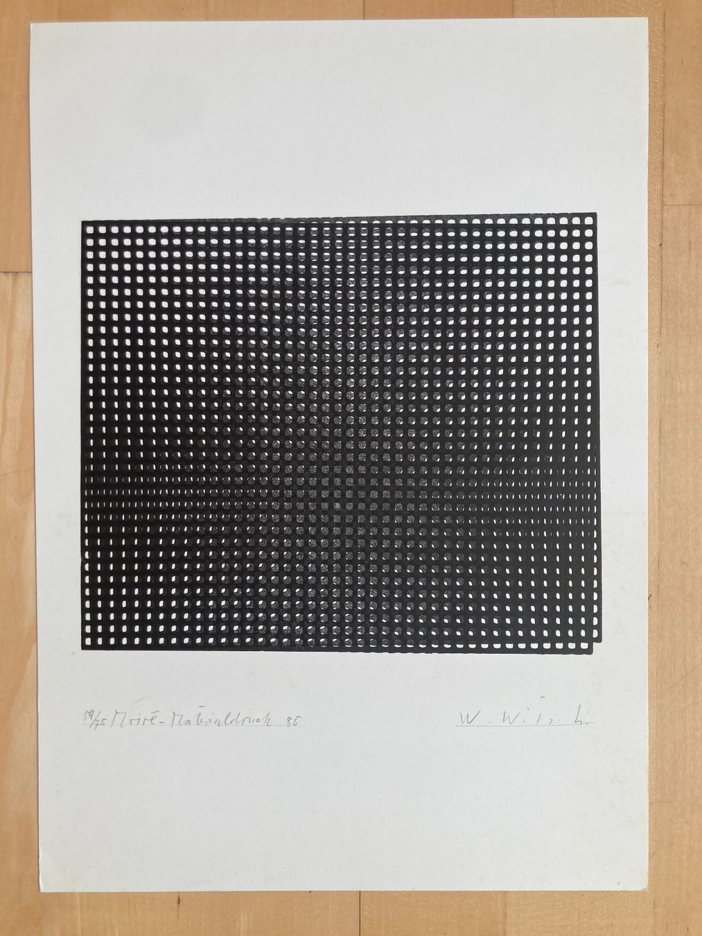 Dipinti: Werner Paul Witschi, Moiré Materialdruck, 1985 – Usato da Zürich venduto da egls