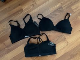 3x Victorias Secret BH Schwarz neu Grösse 36C / M