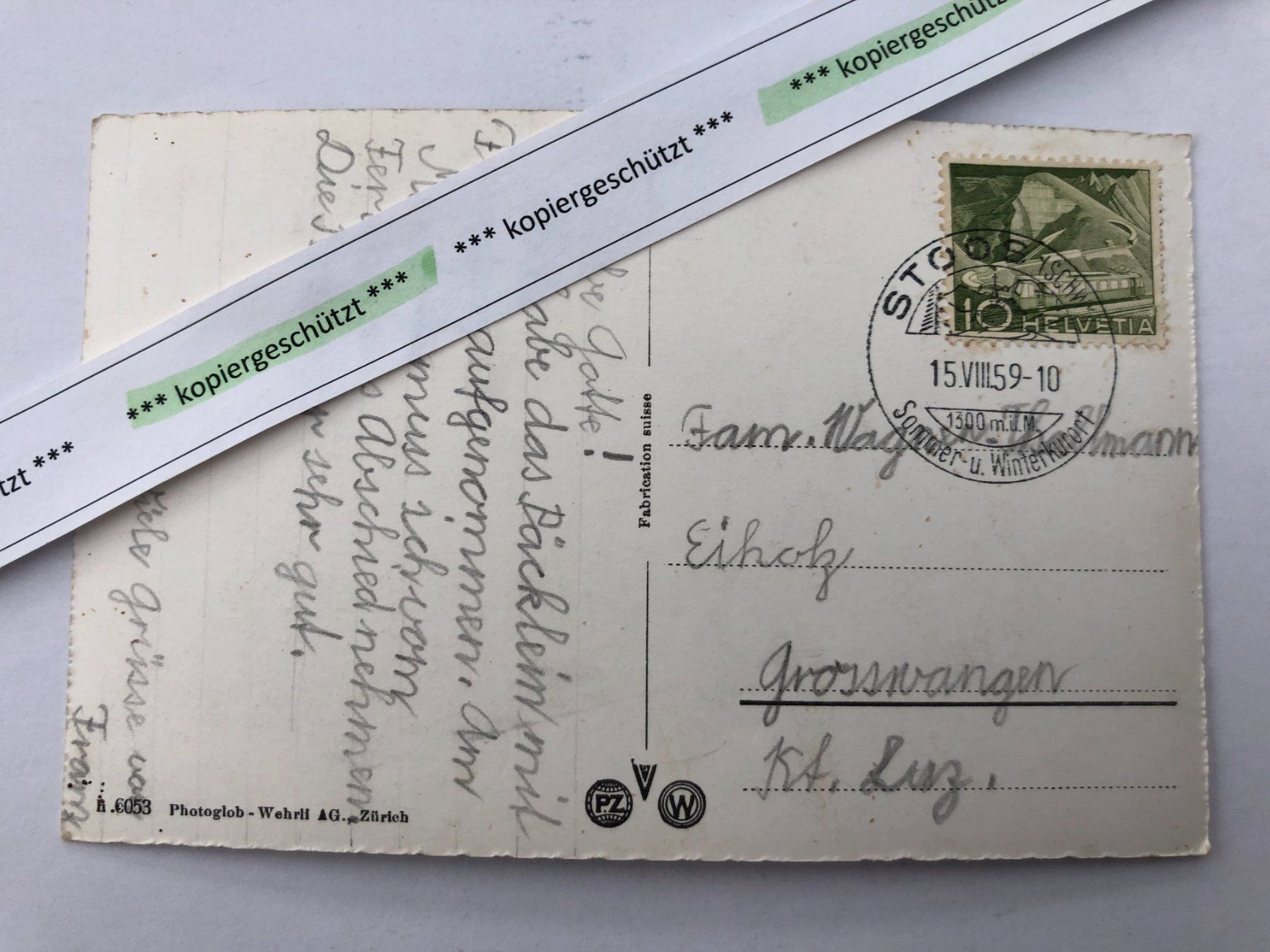 Cartoline postali: 15.8.1959 Stoos SZ alt AK – Usato da Hefenhofen venduto da Bierinder 1