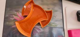 2 x Schale Schwarz/Orange Keramik