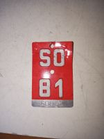 Veloplakette SO 81 mit Nummer 60056, selten!  (nov523)