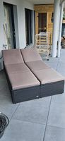 Doppel-Liege Rattan Optik grau mit Auflagen guter Zustand