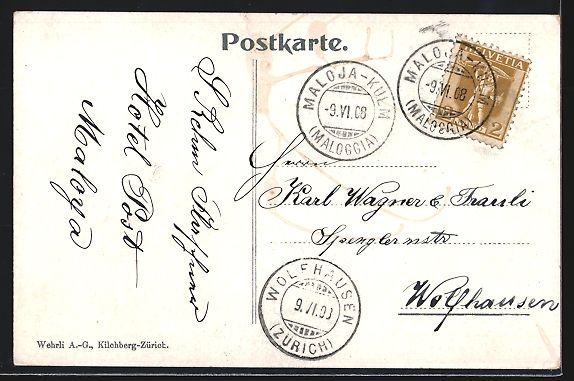 Cartes postales: AK Maloja, Kursaal mit Bergen, 1908 – D'occasion à Berlin par bartko-reher 1