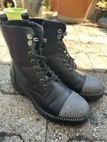 Stiefeletten Damen schwarz glitzer