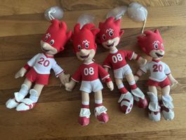 4 Stofffiguren Trix und Frix Maskottchen 2008