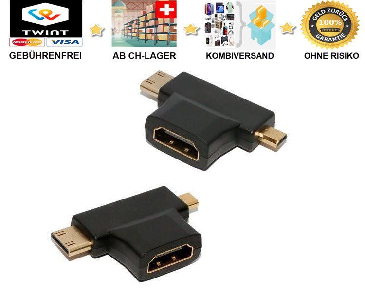 Adapter: mini/micro Adapter HDMI Buchse auf HDMImini/micro Adapter HD – Neu (gemäss Beschreibung) aus Buchs SG von myeasyshop_buchs