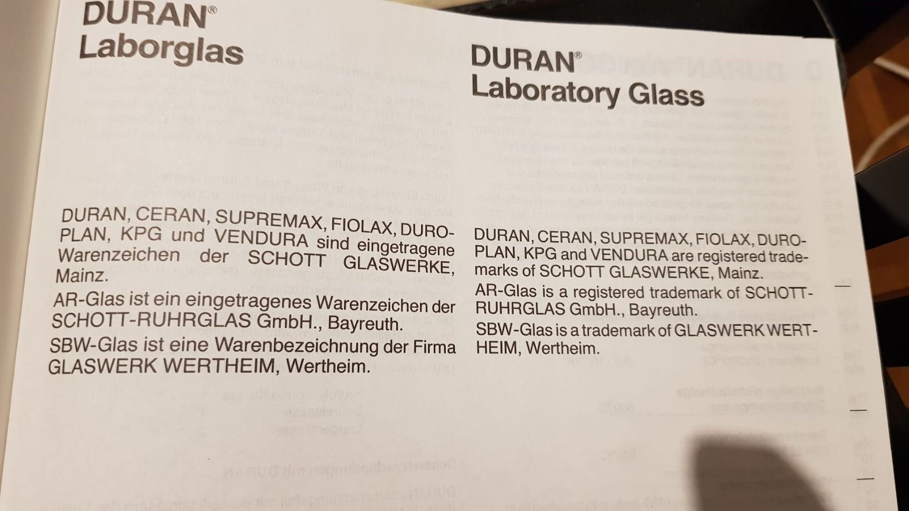 Bücher: Duran Laborglas Laboratory Katalog Schot GRATIS – Gebraucht aus Spiegel b. Bern von Gudi8 6