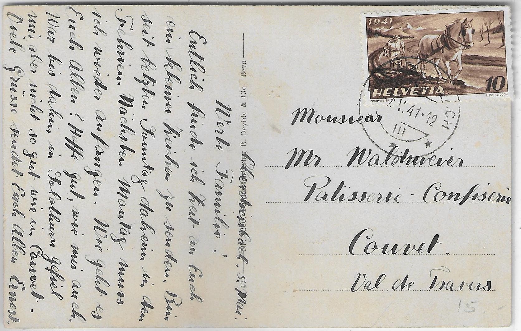 Cartoline postali: Oberdiessbach - Kirche - animee belebt – Usato da Ettingen venduto da Kartenplanet 1