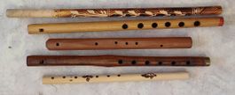 5 Holz/ Bambus Flöten