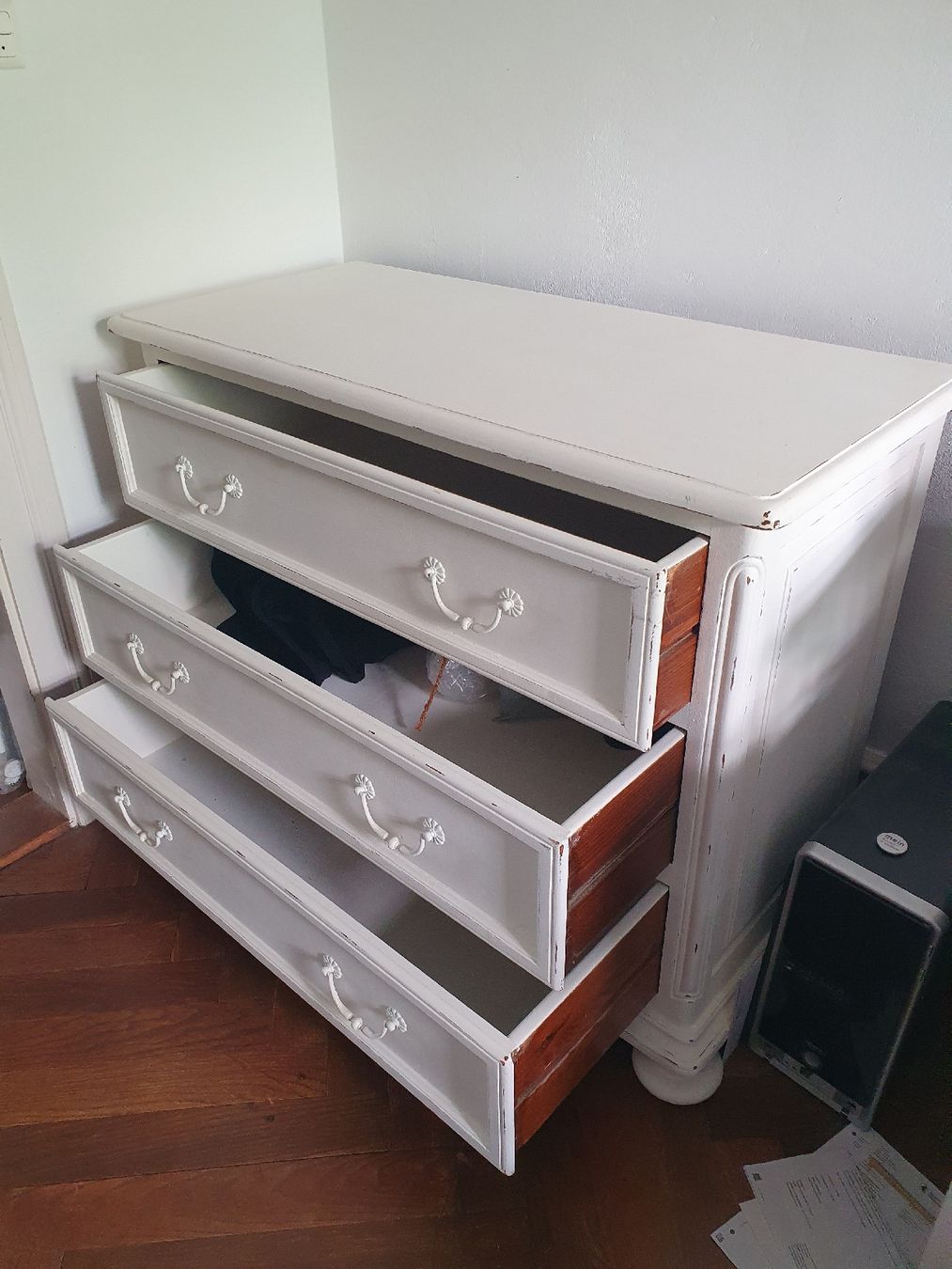 Cassettiere: Kommode weiss 3 Schubladen Breite 120cm Höhe 96cm – Usato da Basel venduto da raschka05 1