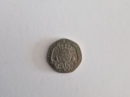 20 pence Elizabeth II Rose tudor