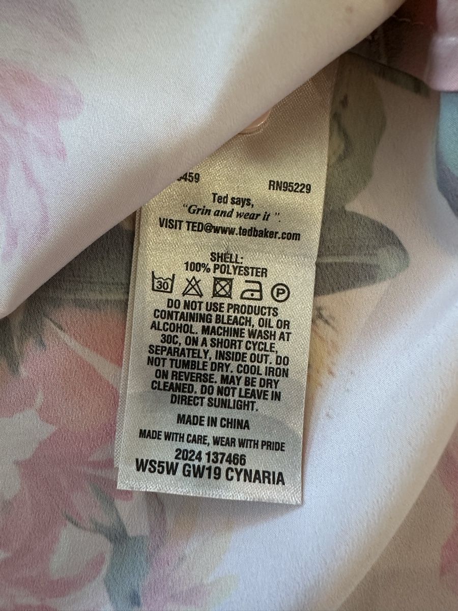 Top: Ted Baker Träger Top Cami Blumen Rosa S – Usato da Zürich venduto da rosolli 4