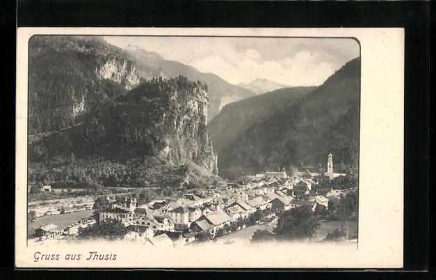 Cartoline postali: AK Thusis, Teilansicht – Usato da Berlin venduto da bartko-reher