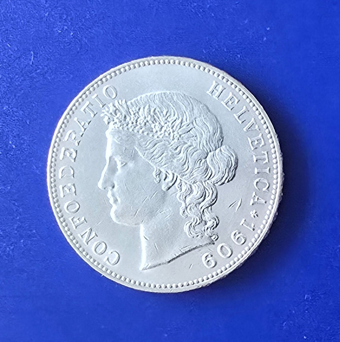 Tutti le monete: Silber Schweiz 5 Fr. 1909 B – Usato da Winterthur venduto da Cruiser3
