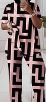 edler/stylischer Hosen-2-Teiler, nero/rosa, L+XL