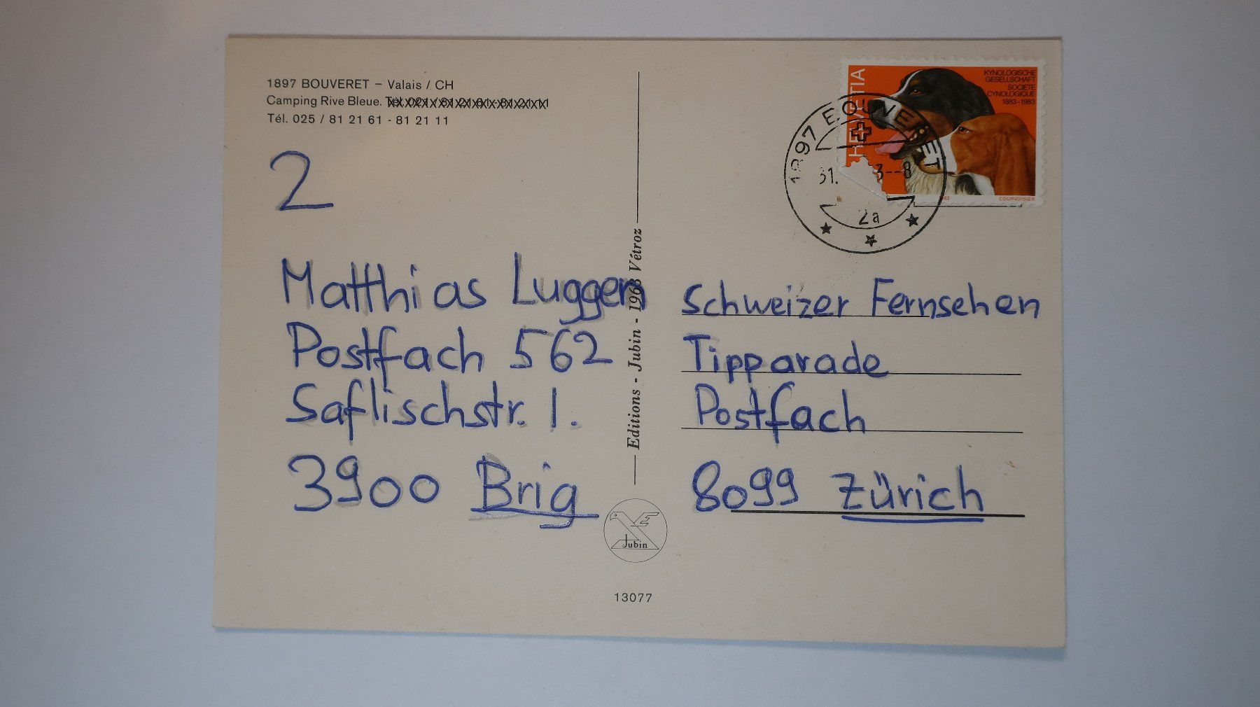 Cartoline postali: Bouveret - Plage Camping Rive - Bleue 1983 – Usato da Cormoret venduto da Pascalll2001 4