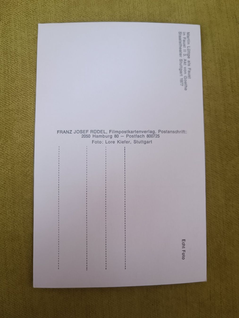 Autogramme: Martin Lüttge - verstorben - handsigniert – Gebraucht aus Menziken von Autogramme 1