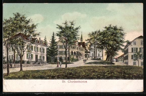 Ansichtskarten: AK Basel, St. Chrischona, 1909 – Gebraucht aus Berlin von bartko-reher
