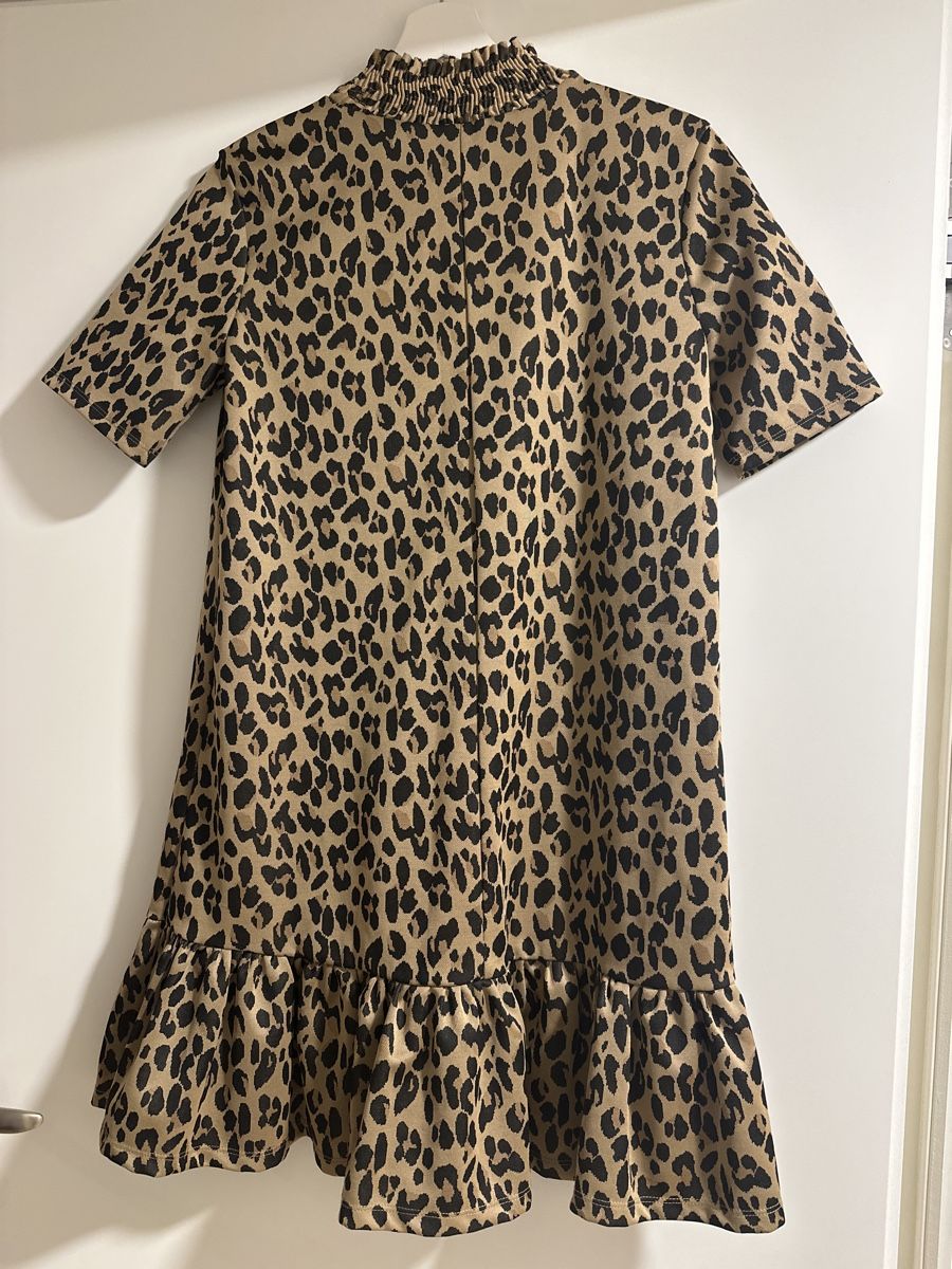 Zara Vestiti: Herbstkleid, Leopardenmuster, Gr. S, Rüschen, elegant – Nuovo (secondo la descrizione) da Luzern venduto da val_z5jn 1