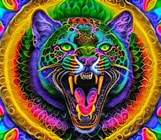 Wandtuch -Panther - UV aktiv