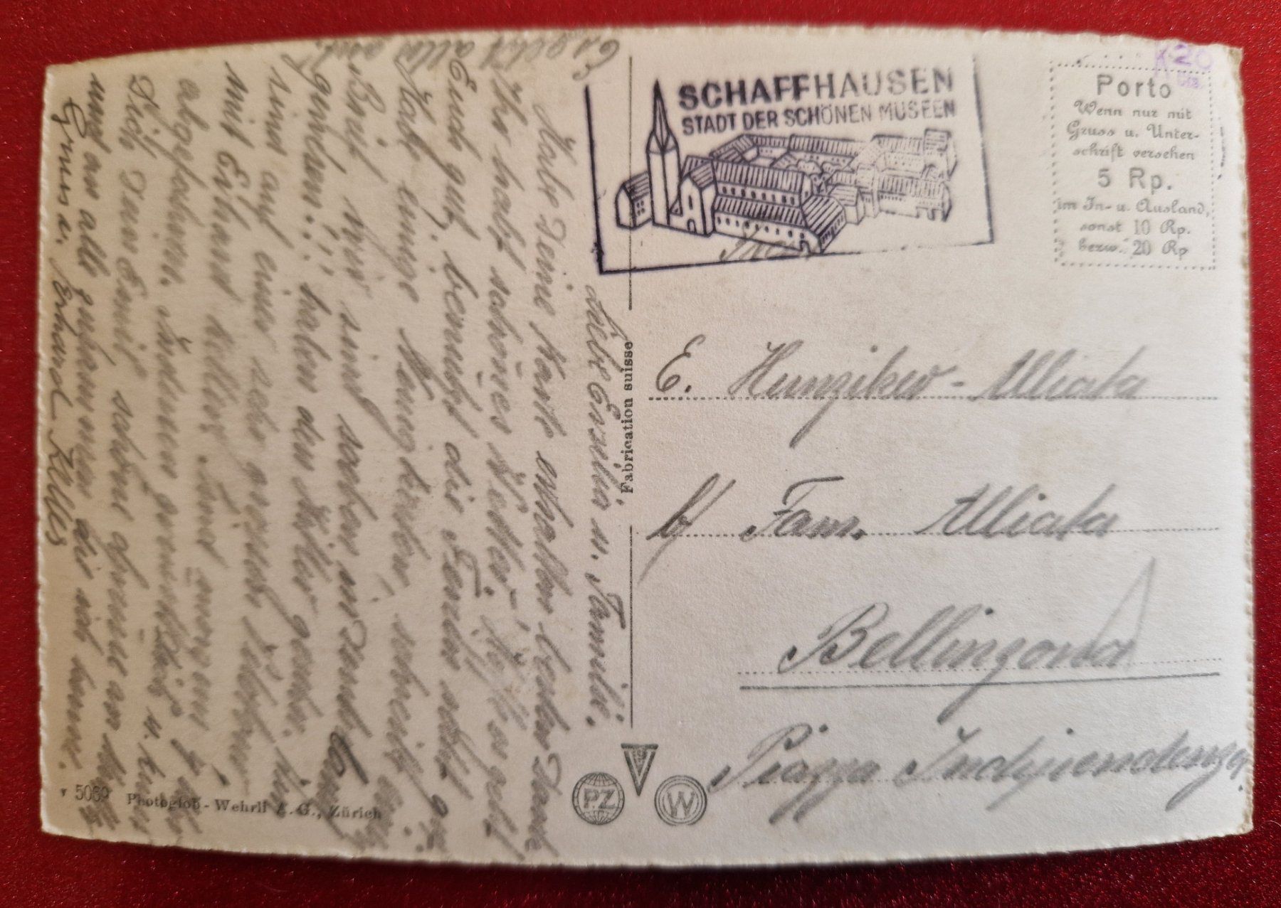 Cartoline postali: Rheinfall Schaffhausen alt/ungelaufen – Usato da Melchnau venduto da Fishel 1