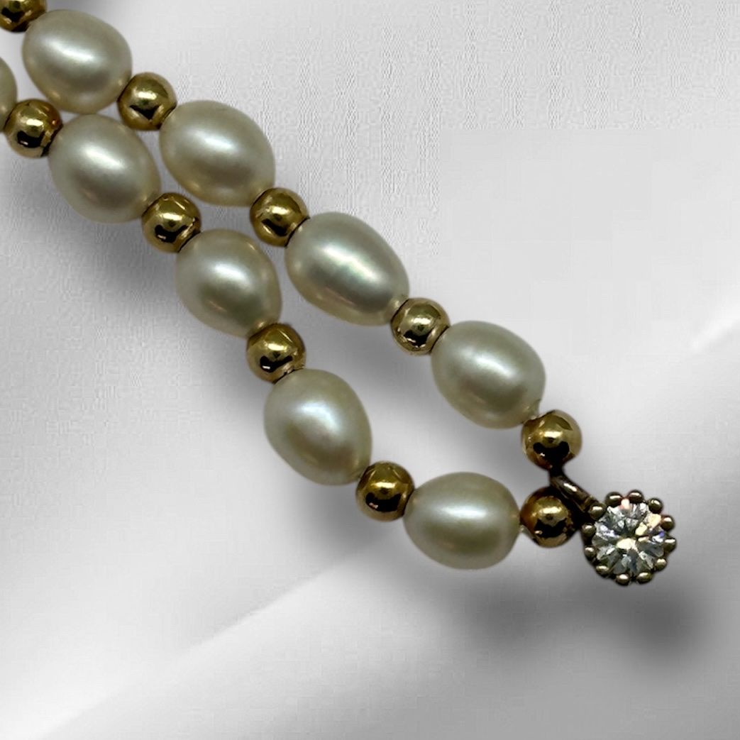 Catenine: Perlenkette 45 cm vergoldet – Nuovo e nell'imballaggio originale da Niederglatt ZH venduto da Silberschmuck-design 1