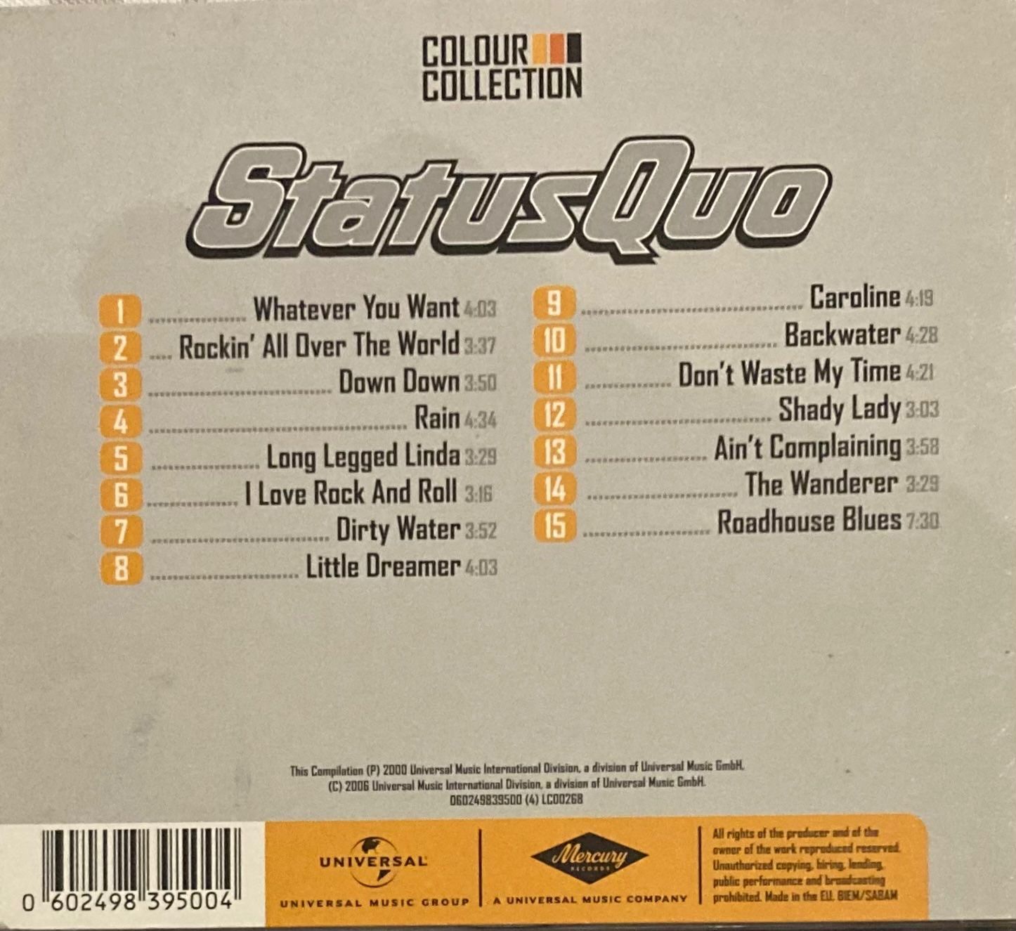 CDs: STATUS QUO - COLOUR COLLECTION – D'occasion à Poliez-Pittet par Newtown-Records 1