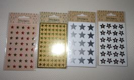 Lot de 4 planches autocollants étoiles neufs