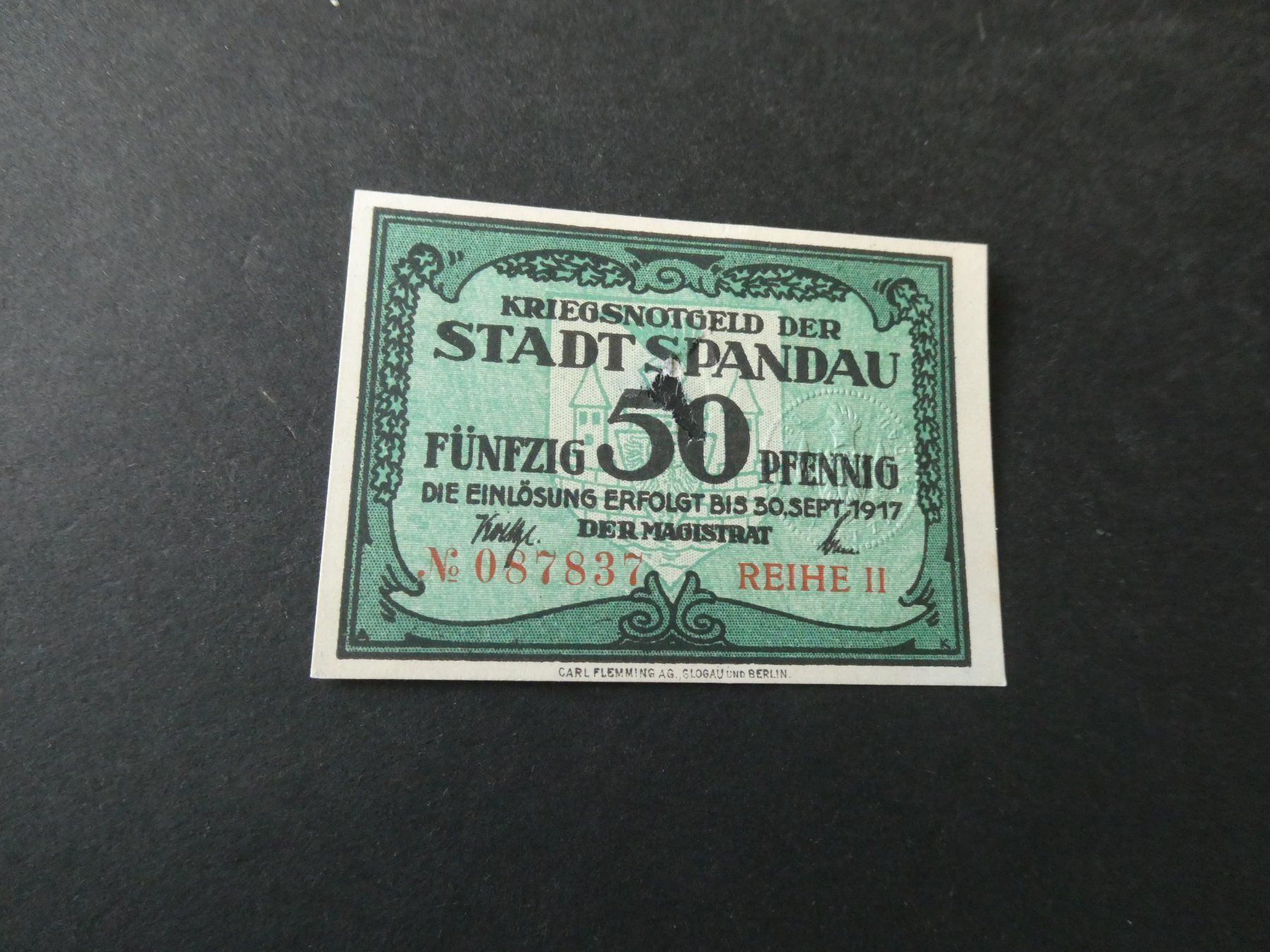 Banconote: Dt. Reich, Spandau - Notgeldschein – Usato da Hinterforst venduto da Rohusri