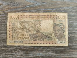 WAS, Burkino Faso 1'000 Francs 1981, selten !!!!!