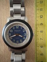Herren Uhr Supporter Quarz blaues Zifferblatt Metallarmband 