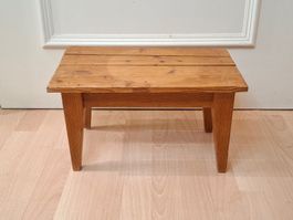 Vintage Holzhocker Rustikaler Fusshocker Pflanzenständer