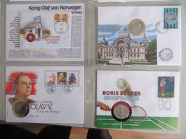 6 Numisbriefe / Münzbriefe als Lot zu verkaufen