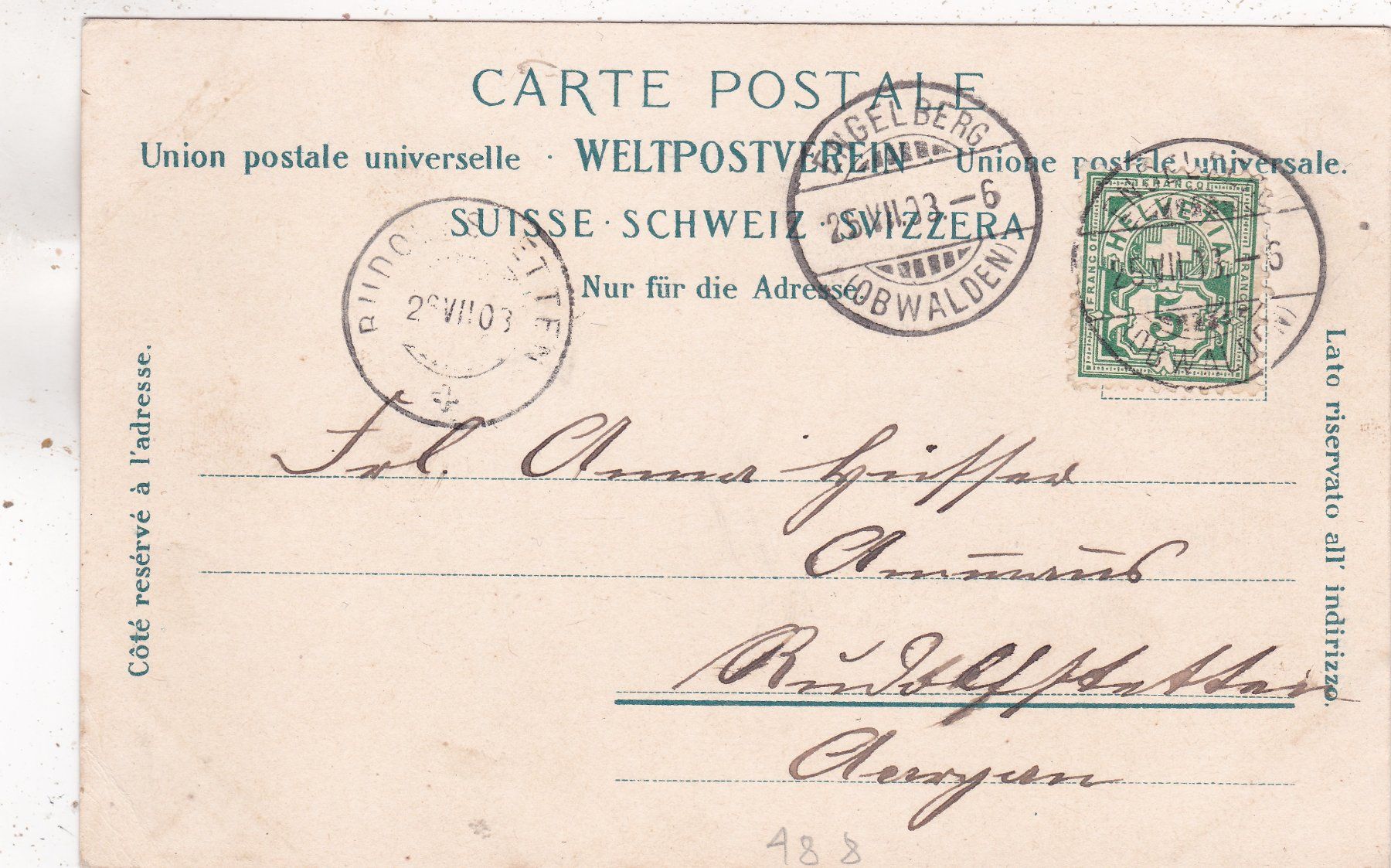 Cartes postales: Engelberg Hotel Sonnenberg 1903 – D'occasion à Herisau par Lisegrat2008 1