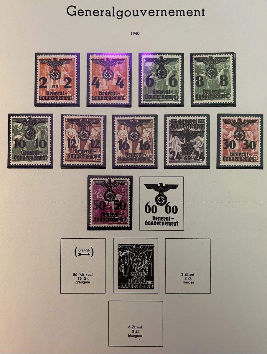 Tutti i francobolli: Generalgouvernement, DR, 1940 Dienstmarken – Nuovo e nell'imballaggio originale da Bern venduto da mon_622y 1