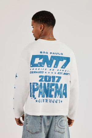 Cernucci - IPANEMA DISTRESSED WAFFLE LONG SLEEVE T-SHIRT - O