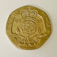 20 Pence Münze 2007 Elisabeth II.  Grossbritannien VF-25!