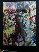 Dragonball Linsenrasterbild mit Rahmen Vegeta und Son Goku