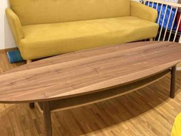 Ikea Stockholm Coffee Table Walnut Wood Brown Oval Shape