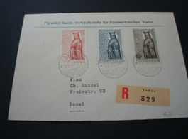 Liechtenstein Eil-Brief Ersttag 1954, Marianisches Jahr, gel