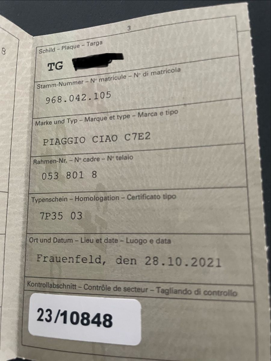Piaggio Mofas: einzigartiges Piaggio Ciao Töffli – Defekt aus Frauenfeld von Kapinho 6