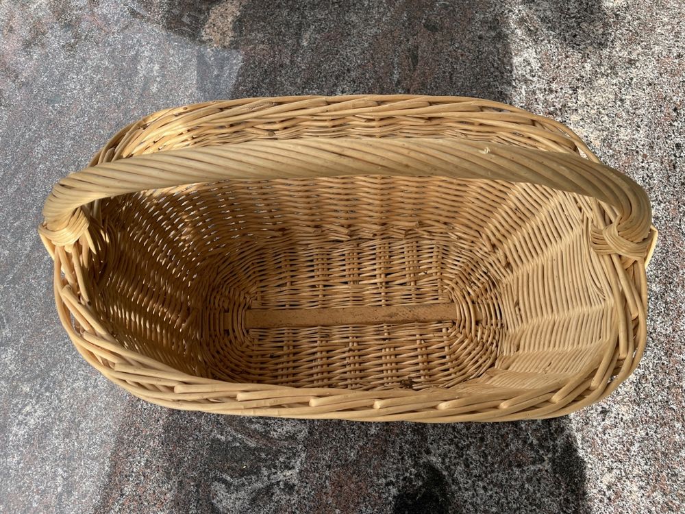 Weiden-Fahrradkorb Für Kinder – D-förmig, Mit Blumenmuster, Inkl. Klingel & Streamer, 22x20x17 Cm, Für 14–16 Zoll Räder, Rosa
