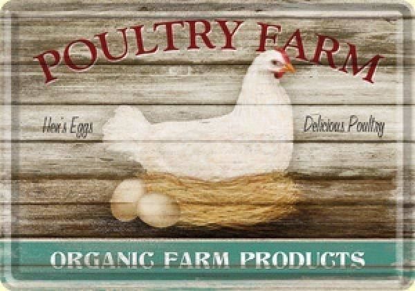 Insegne: Blechpostkarte - Poultry Farm – Nuovo e nell'imballaggio originale da Ennetbürgen venduto da open24shop