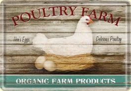 Blechpostkarte - Poultry Farm