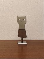 Stahl Eulenfigur verchromt vintage Eule Briefbeschwerer